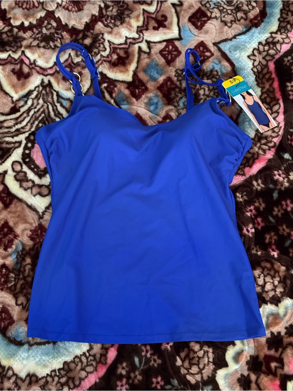 Christina swimwear Royal Blue Slim-Strap Camisole